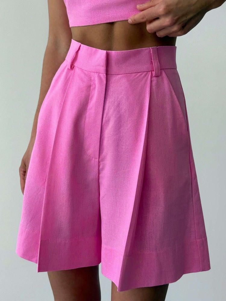 Linen Pant Wide - Casual Linen Wide Leg Shorts Loose