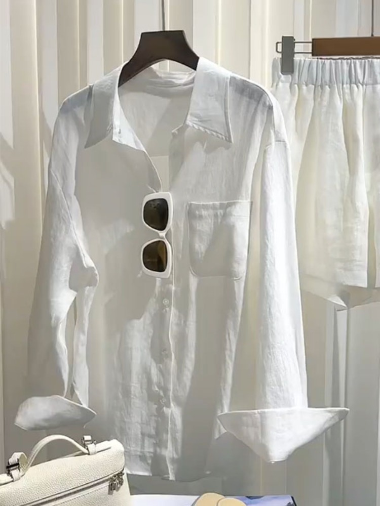 Summer Women's Linen Shirt Set - Linen Pant Wide review and price