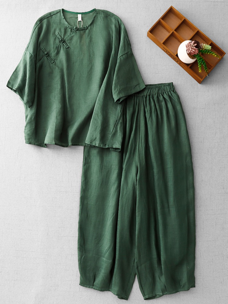 New Chinese Zen Style Women's  - Linen Pant Wide review and price