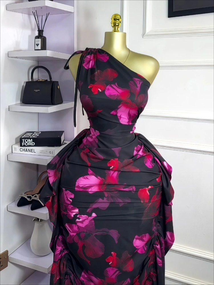 Women Floral Printed One Shoul - Midi Skirt Floral review and price