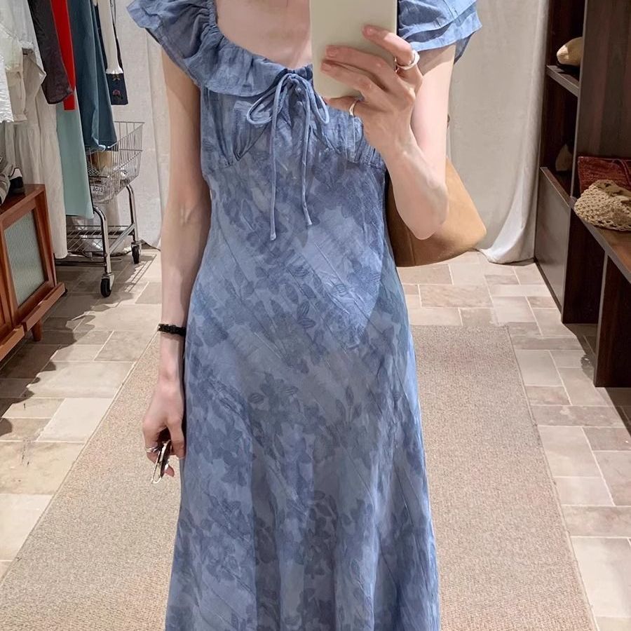 Blue Floral Print  Dress Women - Midi Skirt Floral review and price