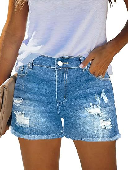 Casual Vintage Denim Shorts Hi - Shorts Denim Frayed review and price