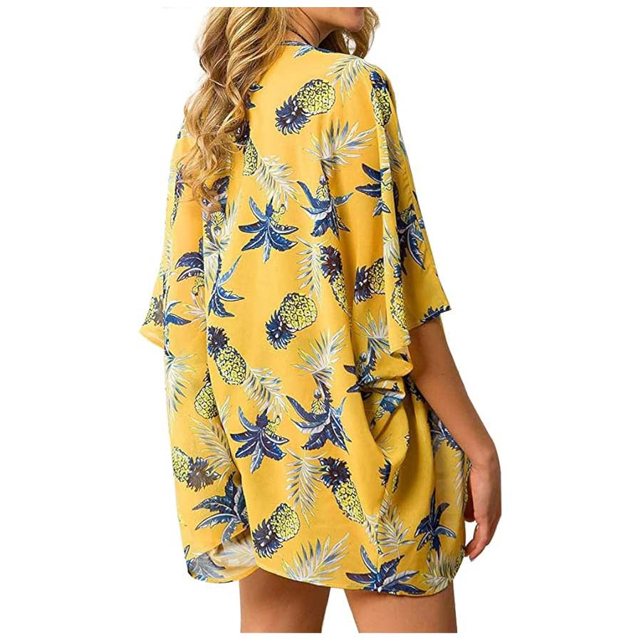 Women's Loose Sheer Chiffon Ki - Kimono Sheer Floral review and price